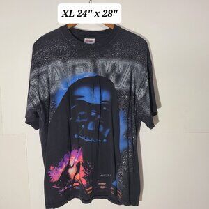 Vtg 1996 Star Wars Darth Vader Officially Licensed Black XL Tee Single Stitch
